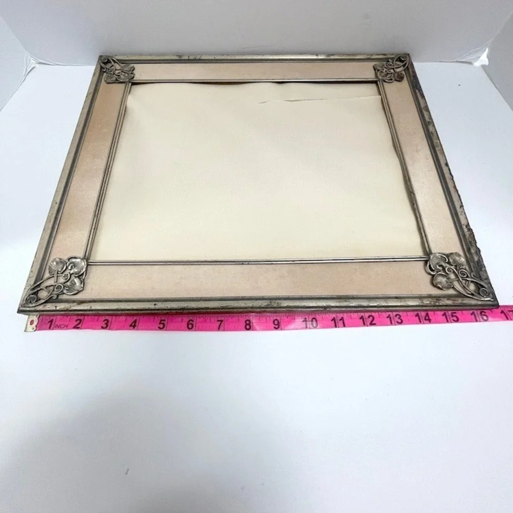 Vintage‎ Art Nouveau Style Picture Frame Silver Ornate Floral Antique